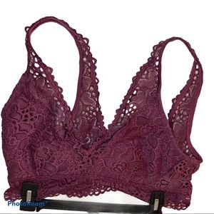 Aerie Maroon Lace Bralet